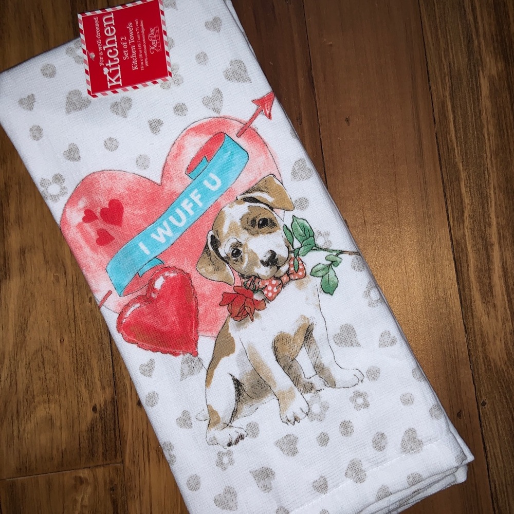 I Wuff You Valentine Kitchen Towel Set